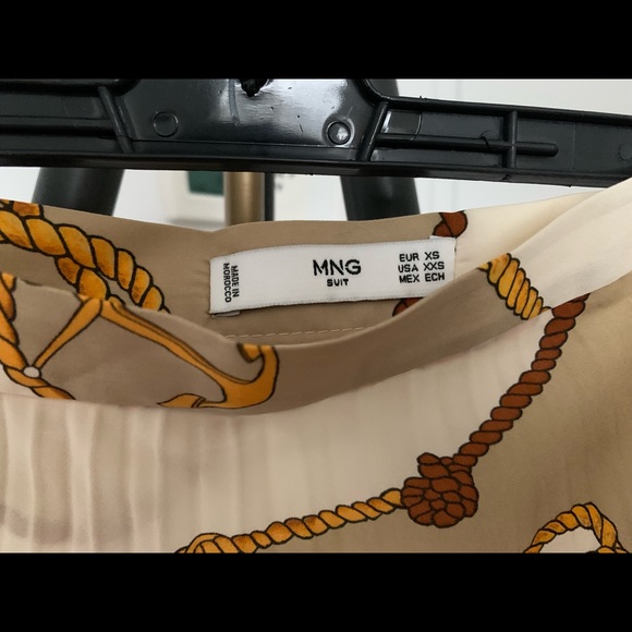 Mango Chain Print Pleated Skirt XS - Picture 6 of 11